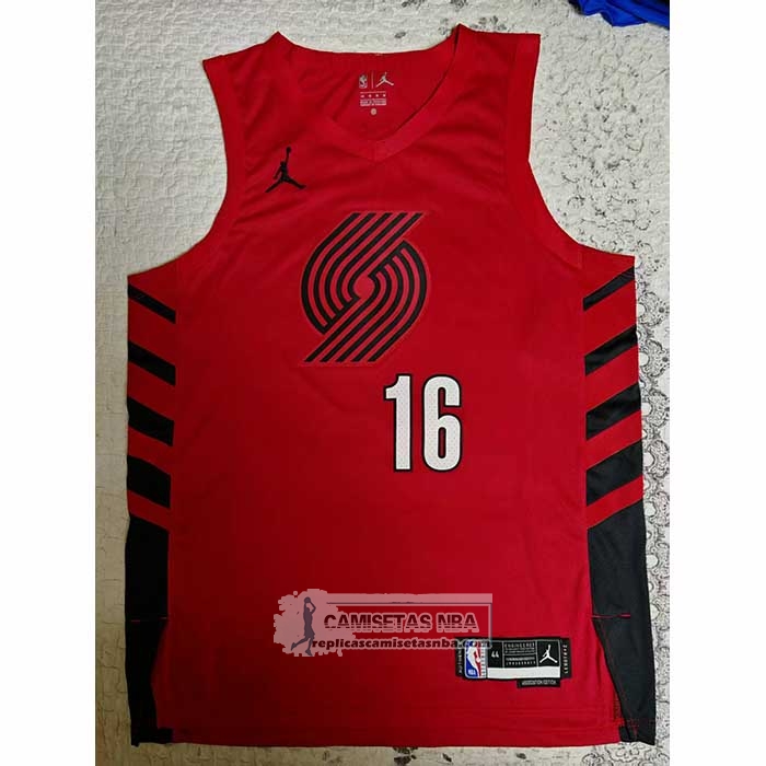 Camiseta Portland Trail Blazers Hansen Yang NO 16 Statement 2024-25 Rojo